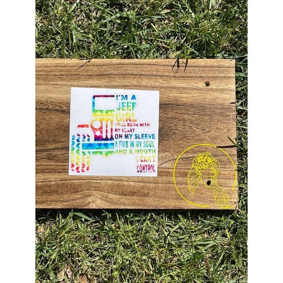 Jeep Girl Tie Dye Vinyl Car Decal - Picture 2 of 11